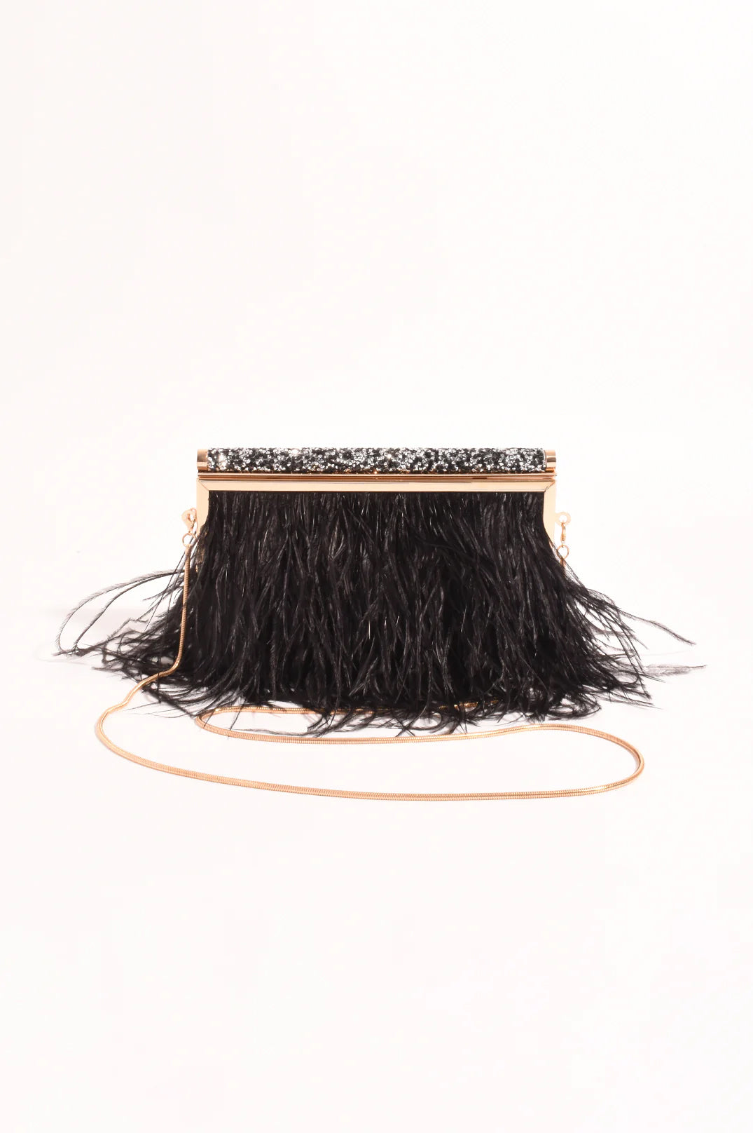 Mirabelle Feather and Diamante Clutch