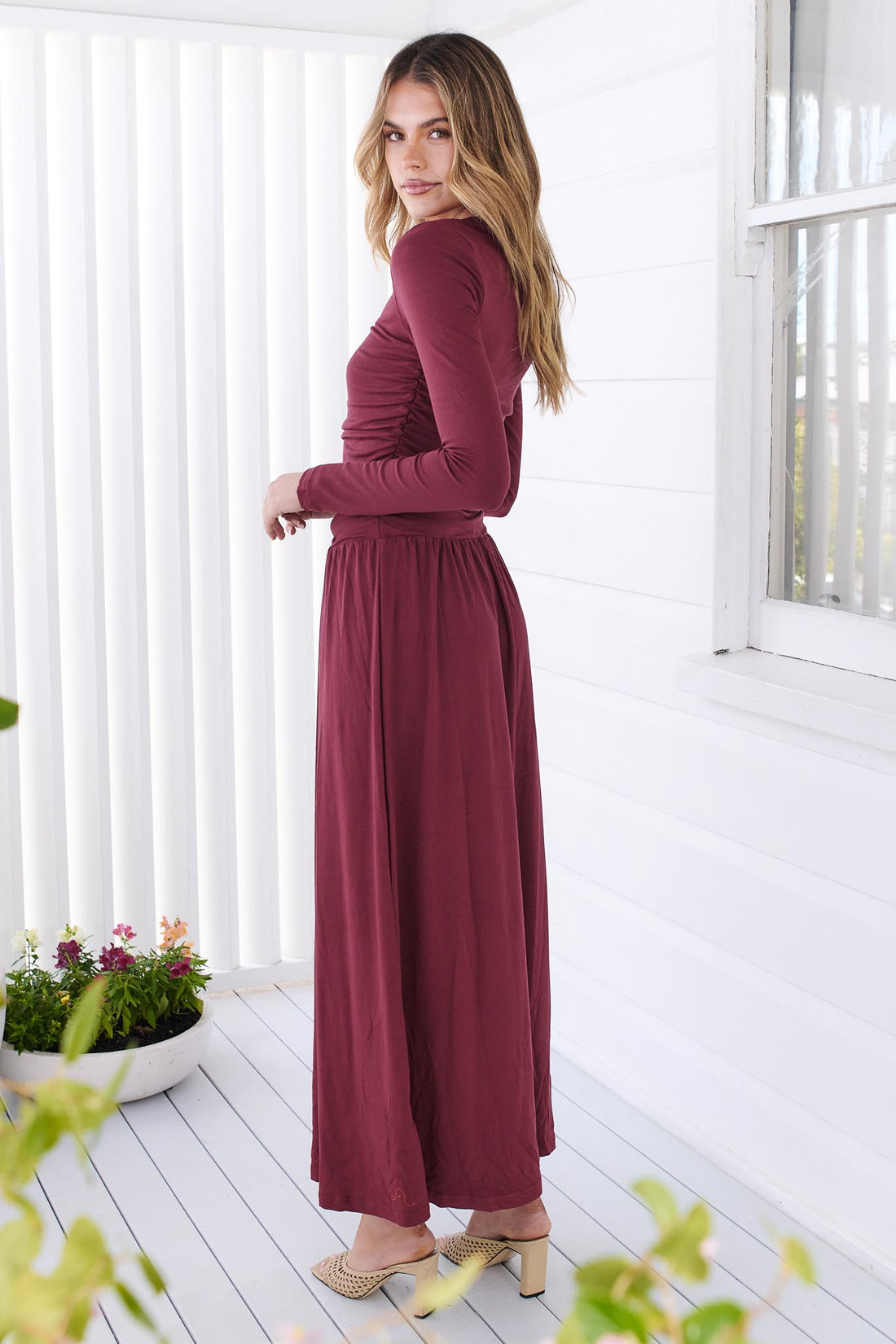 Asha Maxi Dress - Wine - SALE