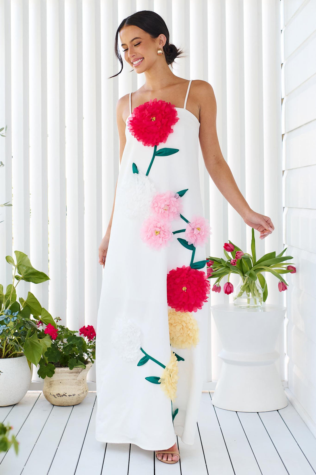 ELLIATT | Buttercup Embroidered Maxi Dress - White