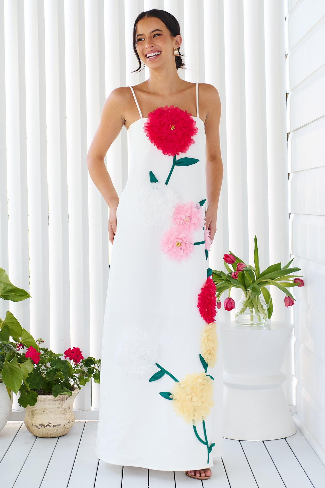ELLIATT | Buttercup Embroidered Maxi Dress - White