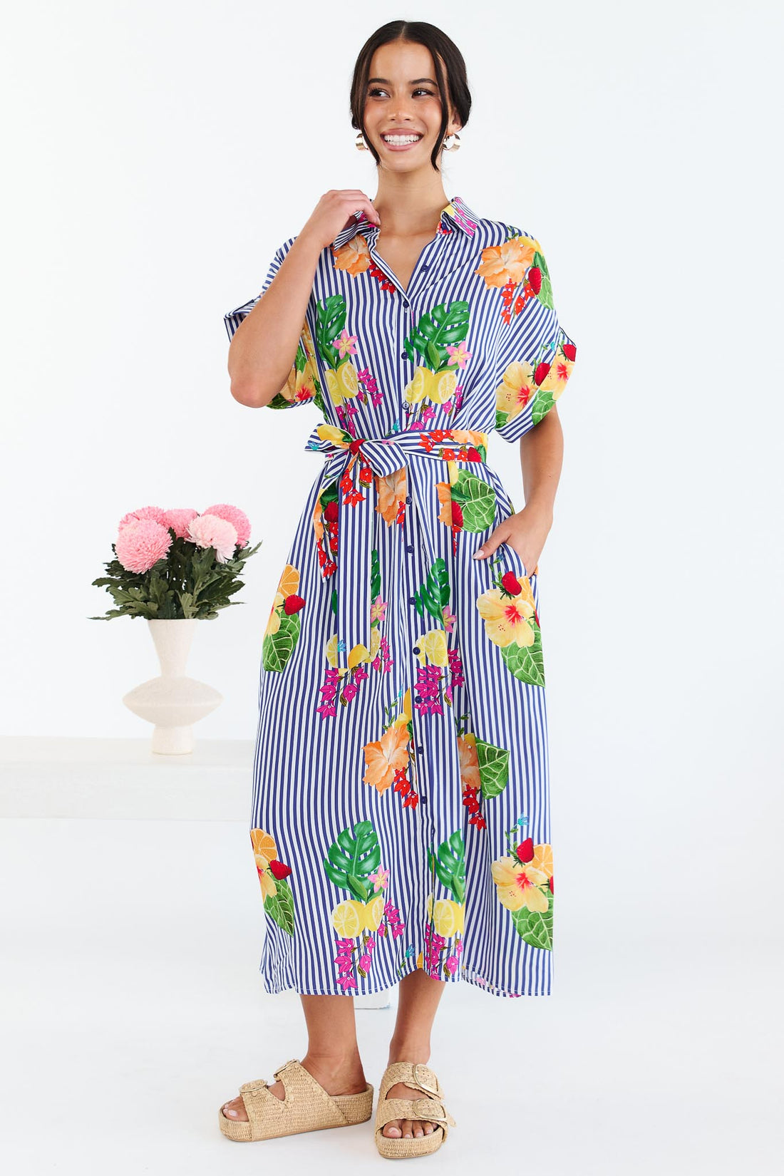 Cassia Midi Dress - Cobalt Blue