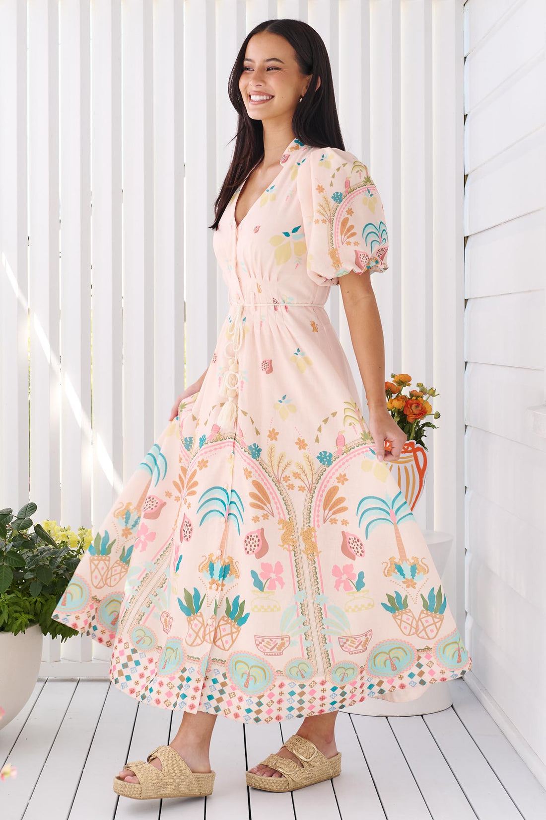 Acacia Palm Midi Dress - Mia Milani - SALE