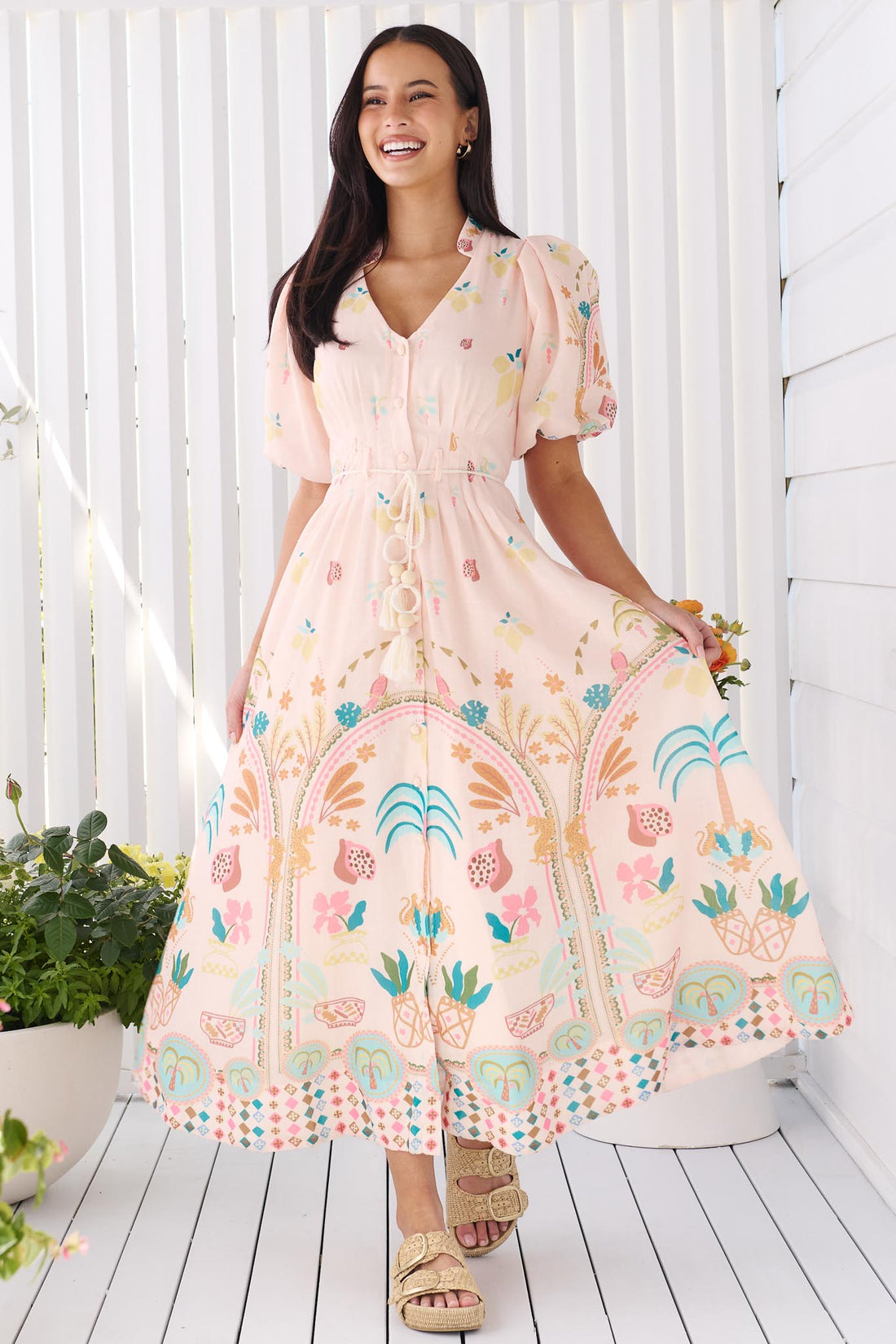 Acacia Palm Midi Dress - Mia Milani - SALE