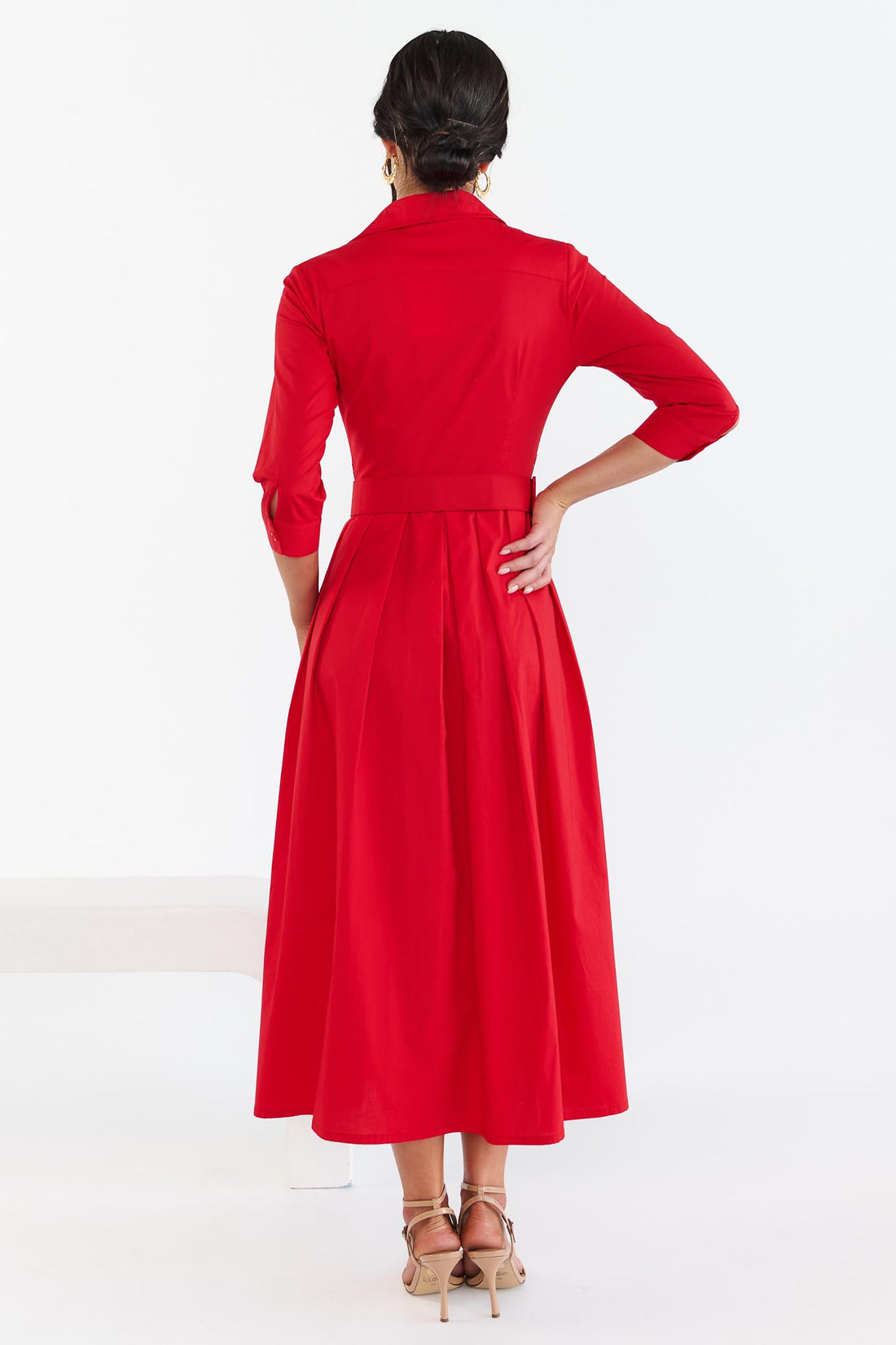 Chelsea Classic Shirt Dress - Red - EXCLUSIVE