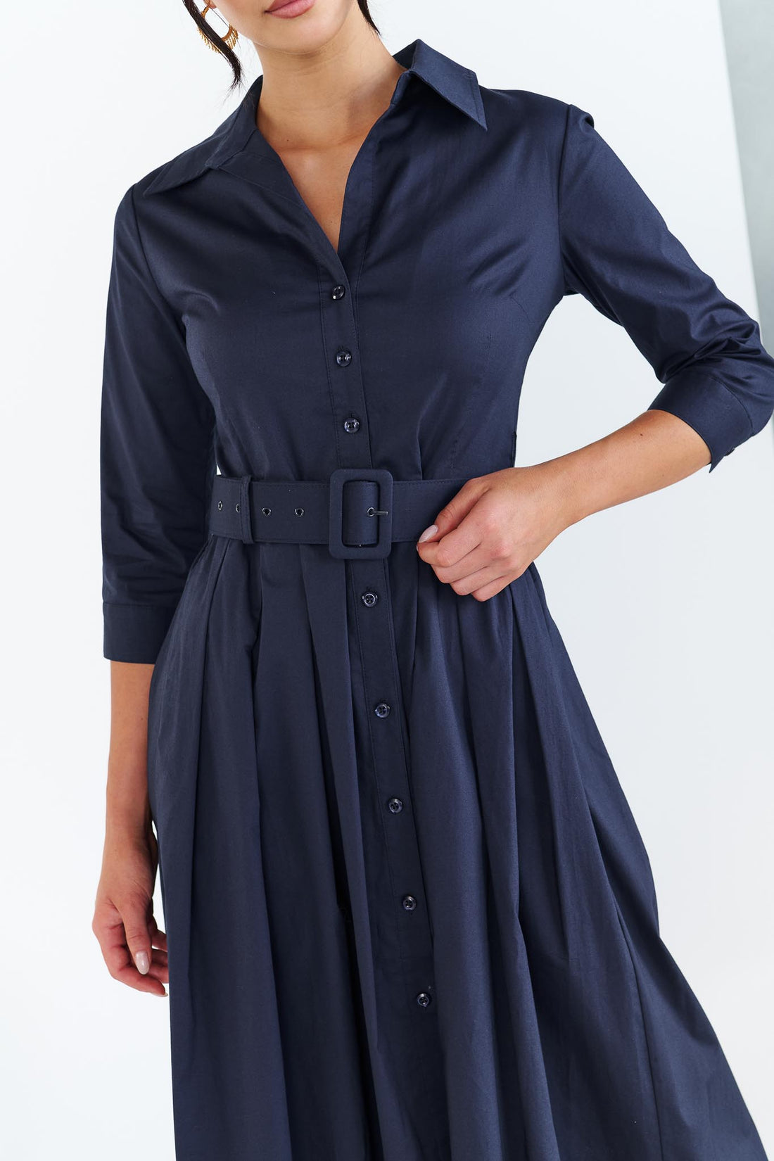 Chelsea Classic Shirt Dress - Navy - EXCLUSIVE