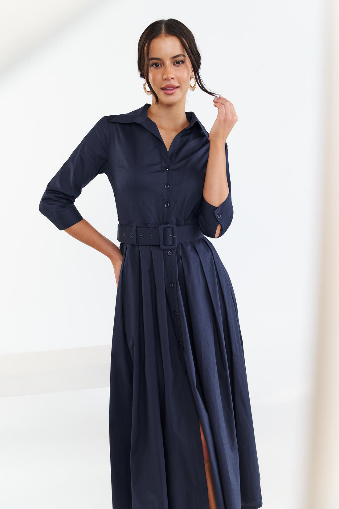 Chelsea Classic Shirt Dress - Navy - EXCLUSIVE