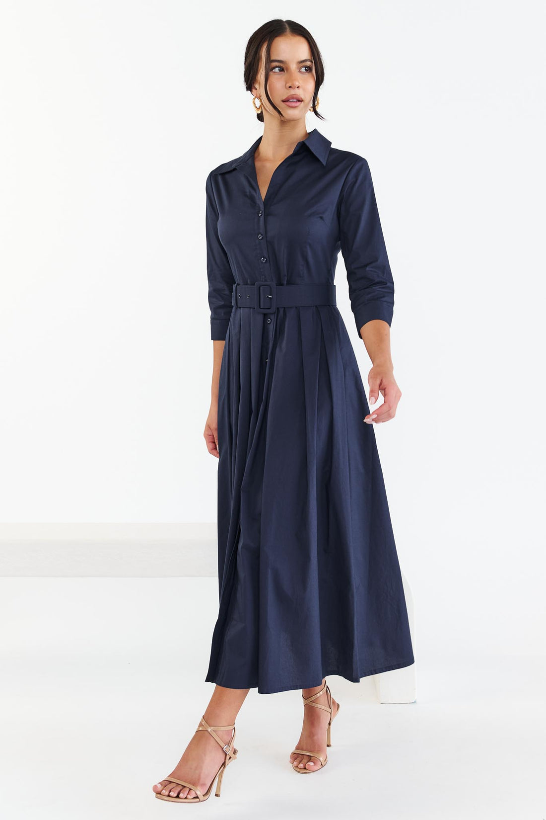 Chelsea Classic Shirt Dress - Navy - EXCLUSIVE