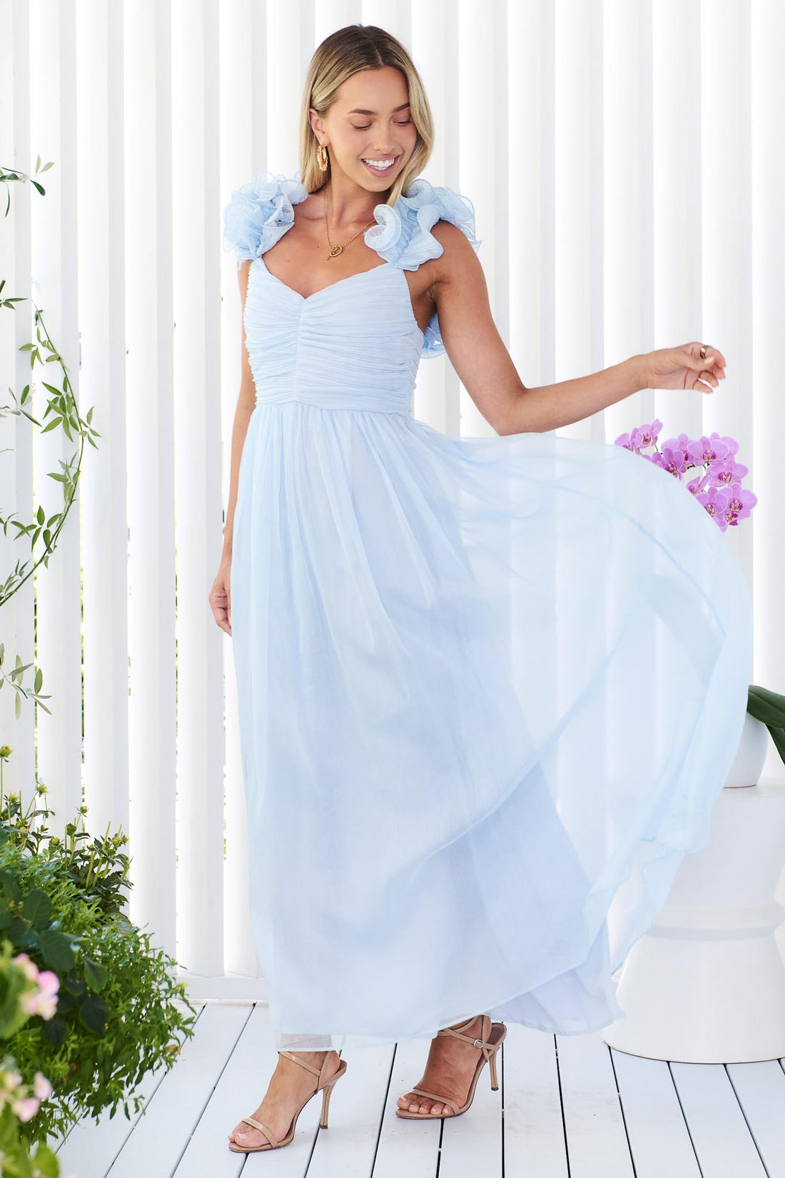 Suri Maxi Dress - Cloud Blue