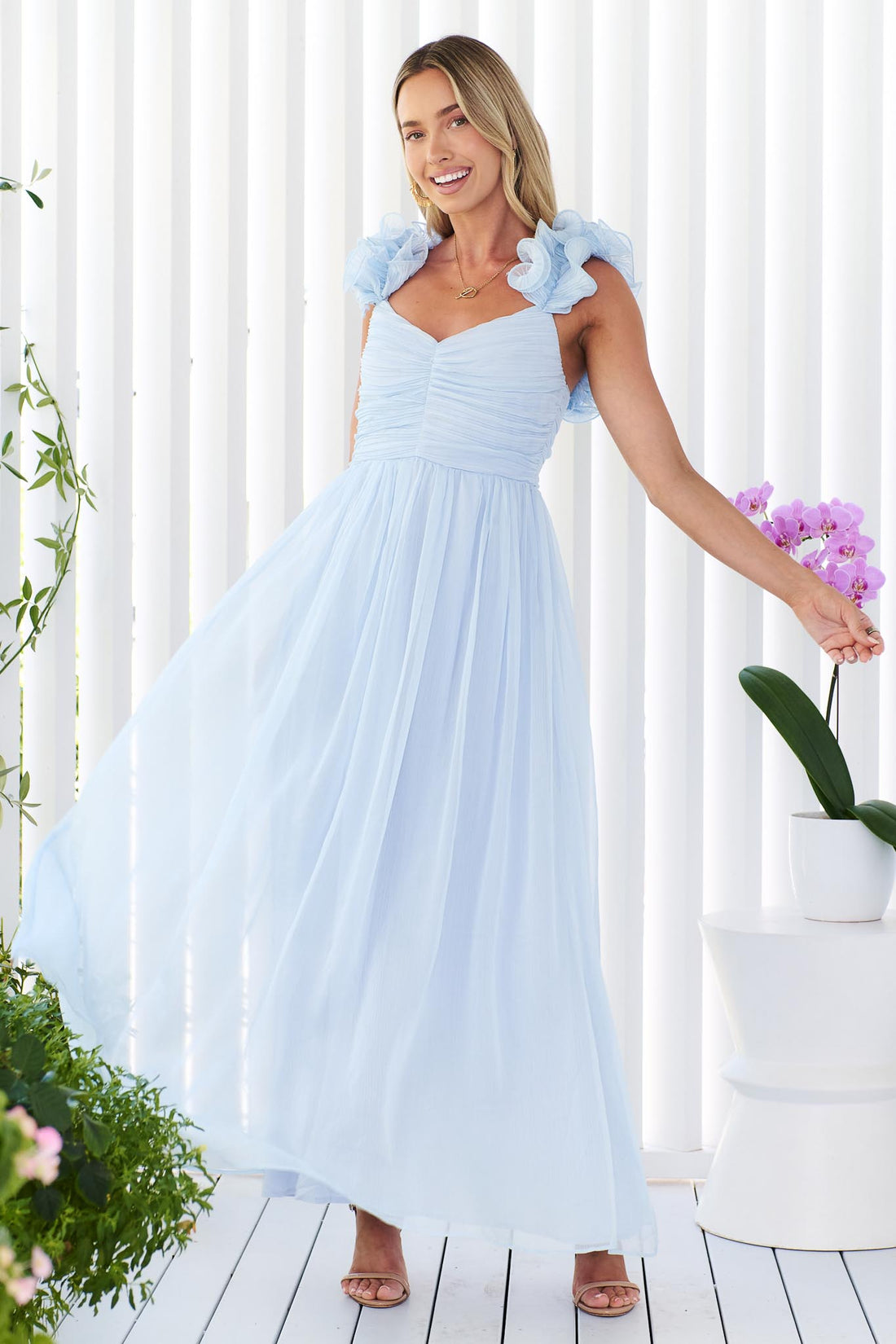 Suri Maxi Dress - Cloud Blue