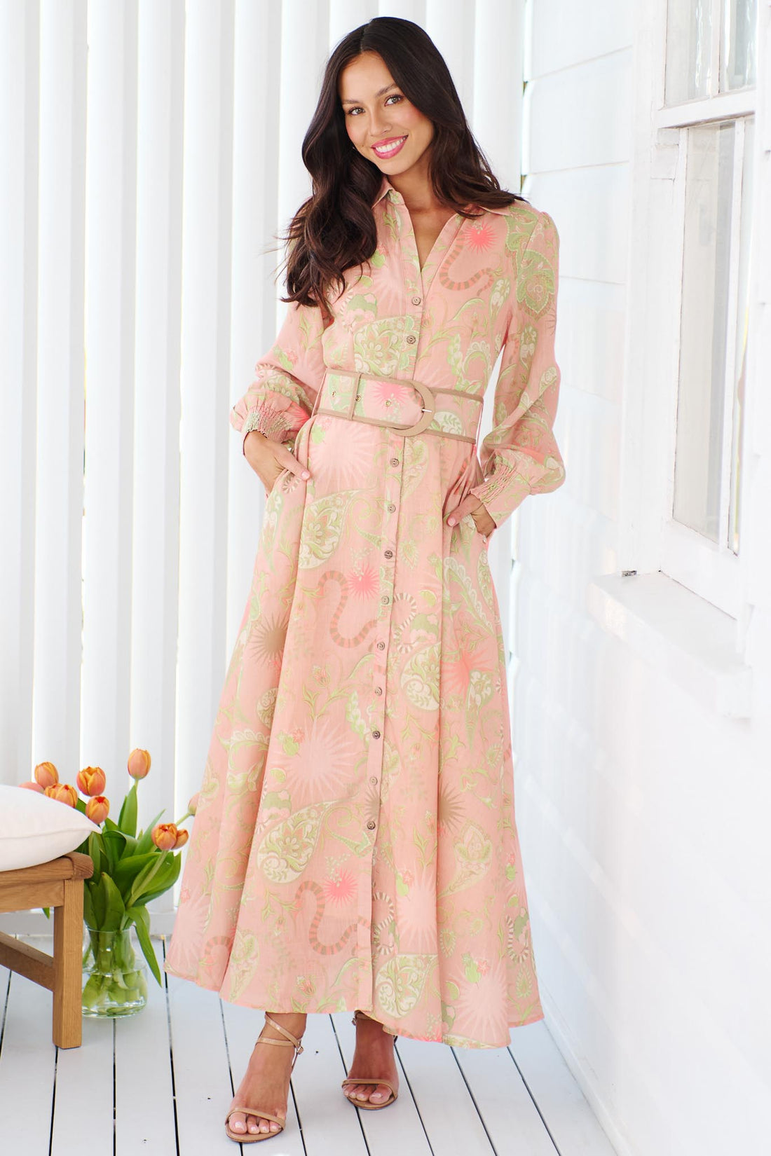 Zaria Maxi Dress - Peach - SALE