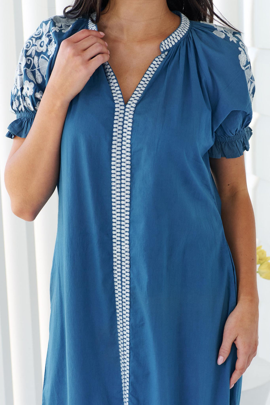 Julia Cotton Dress - Blue