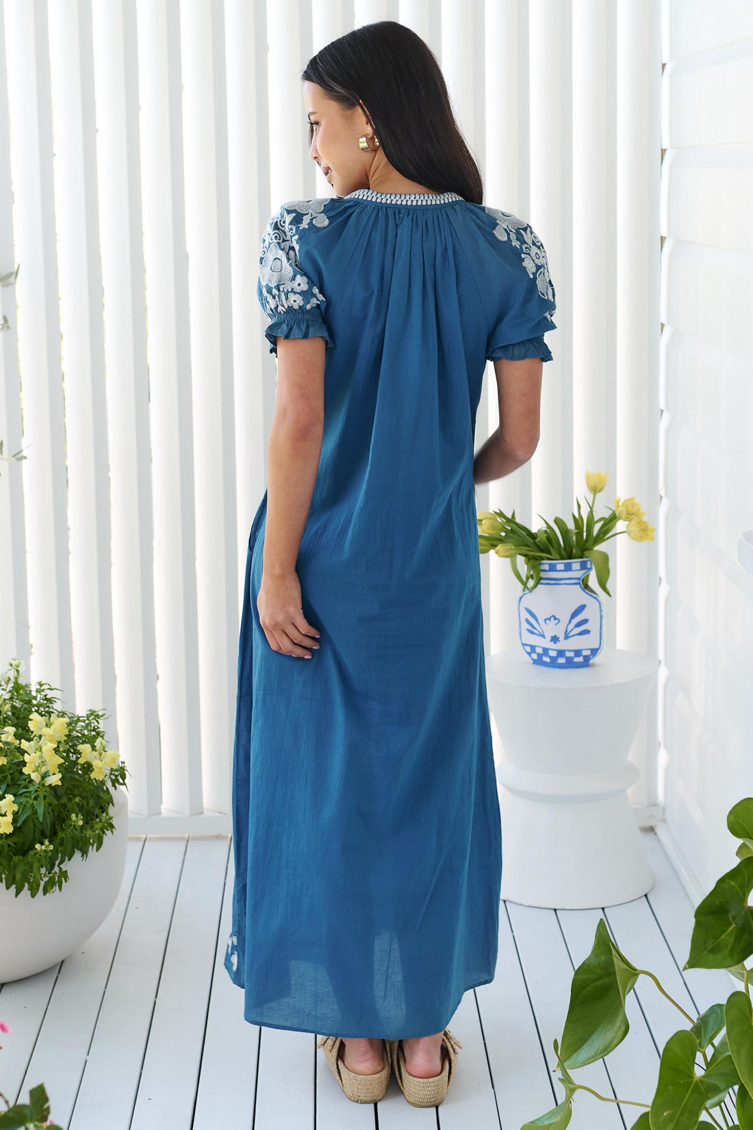 Julia Cotton Dress - Blue