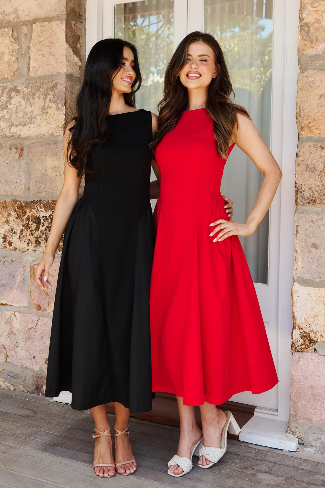 Audrey Midi Dress - Red