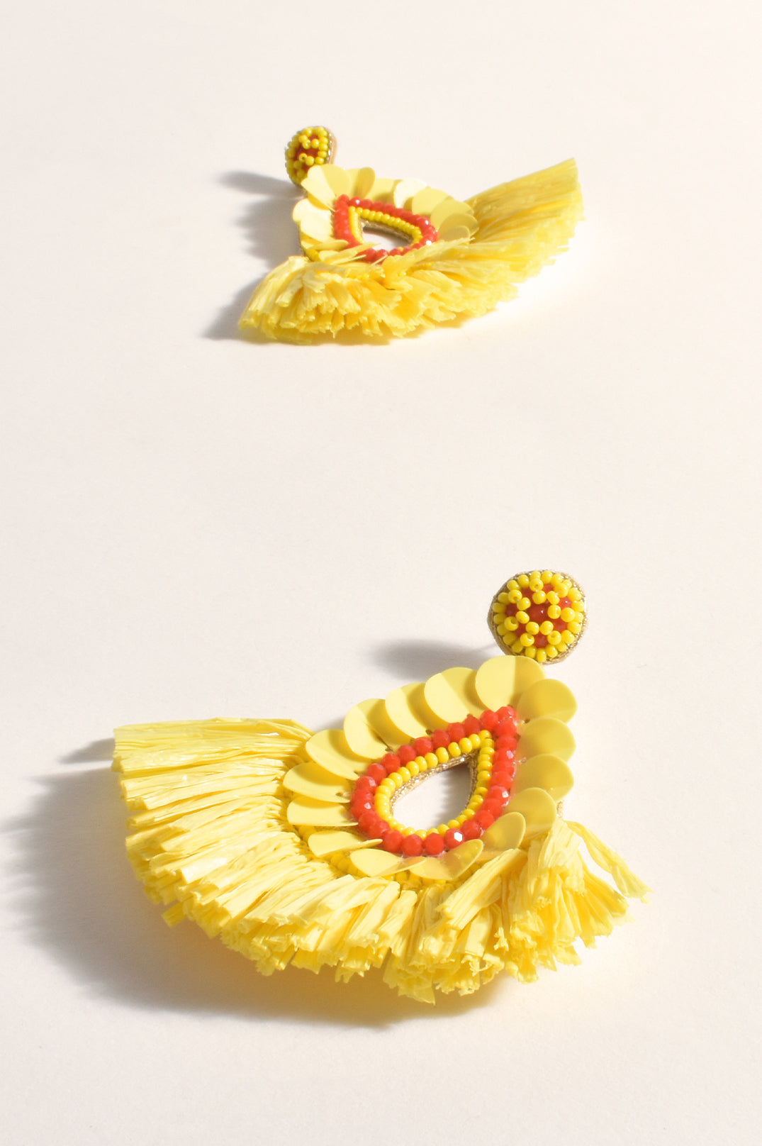 Erina Summer Fringe Earrings - Yellow