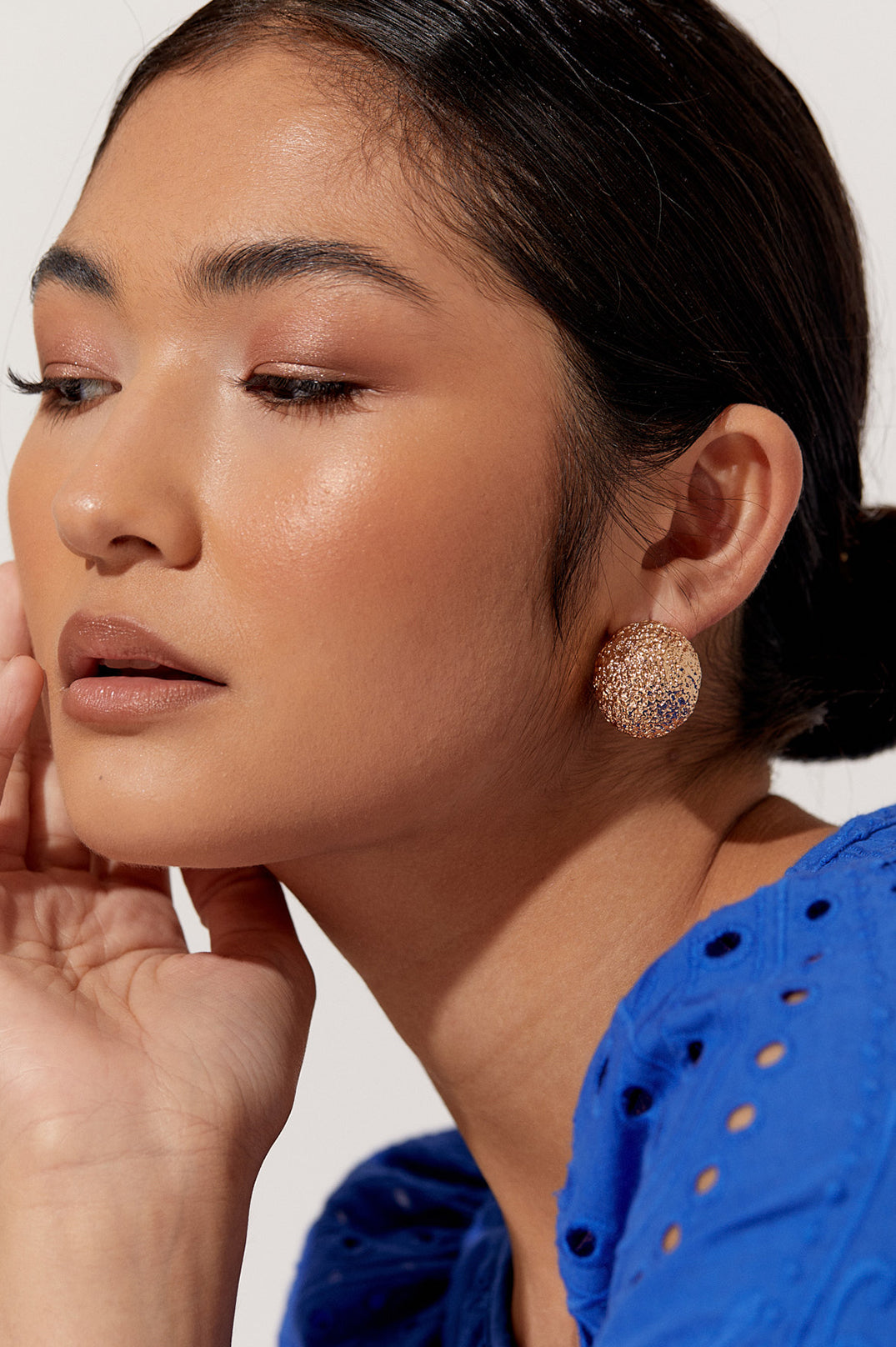 Oversized Textured Dome Earrings