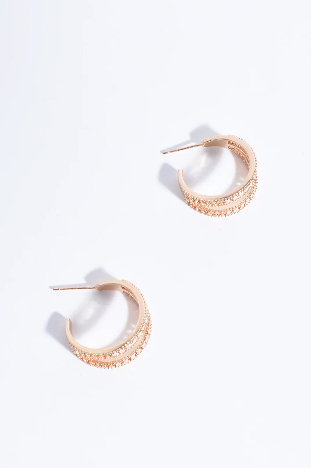 Baguette Cut Jewel Earrings - Gold