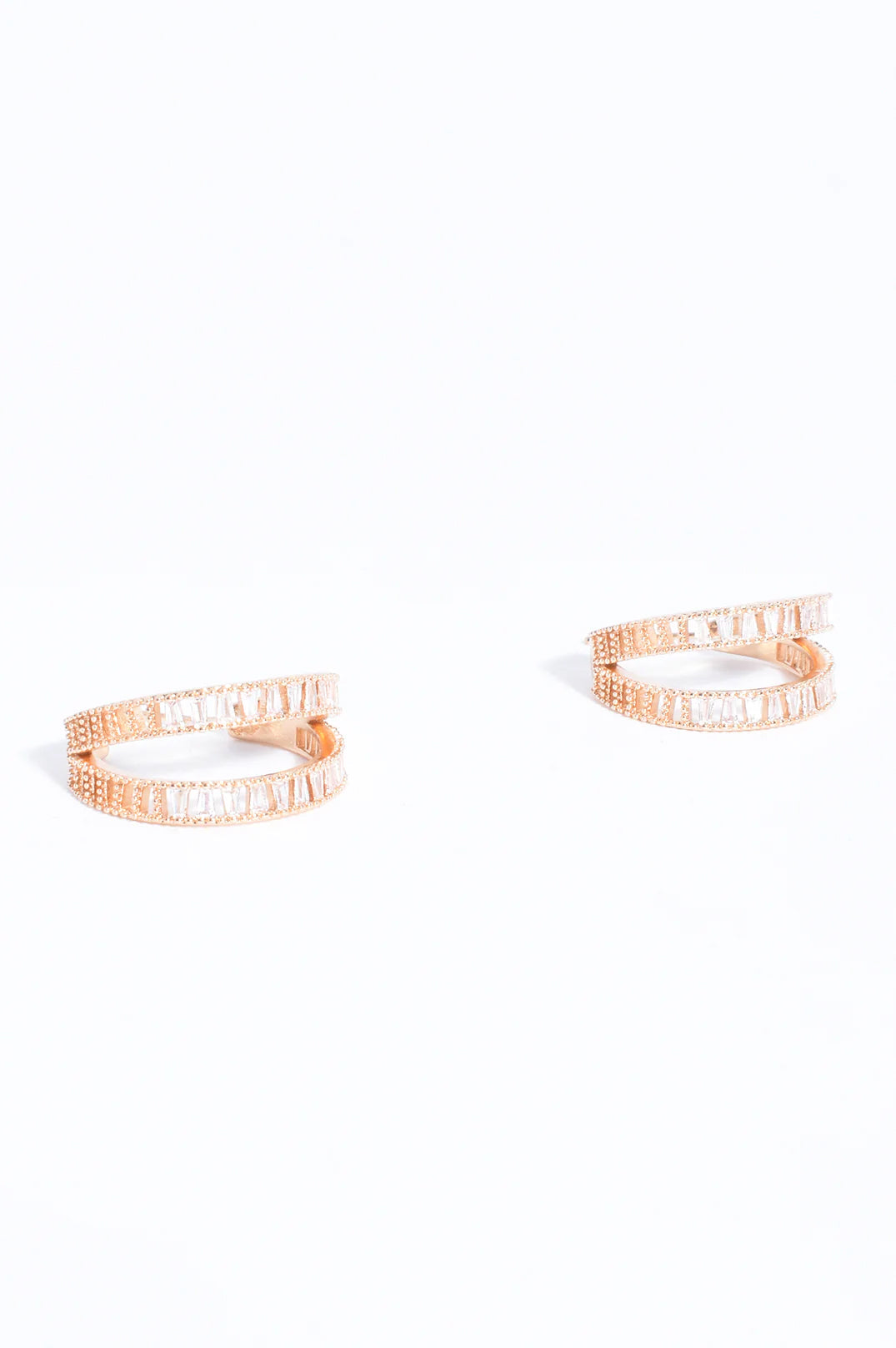 Baguette Cut Jewel Earrings - Gold