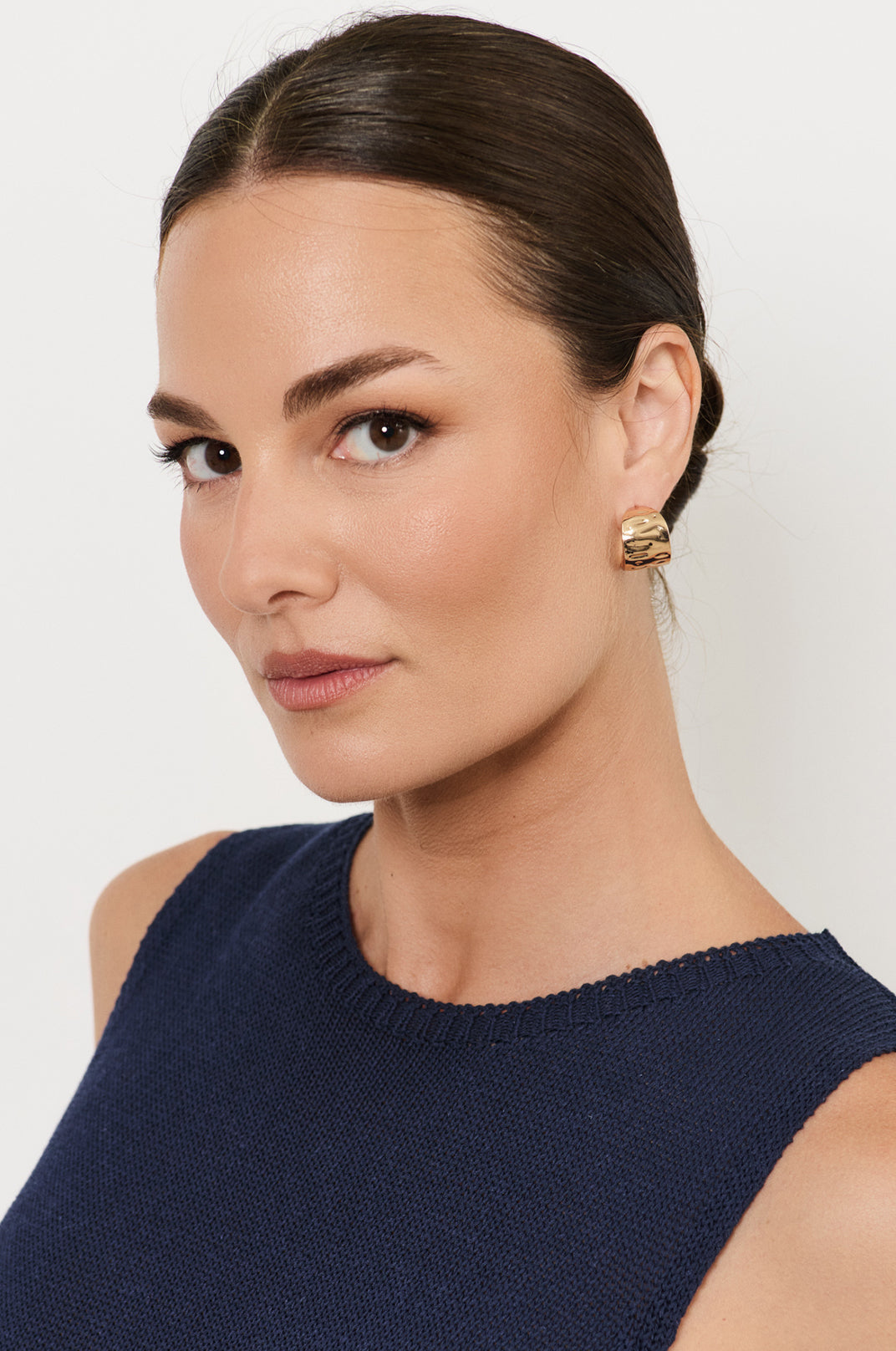 Mini Textured Earrings - Gold