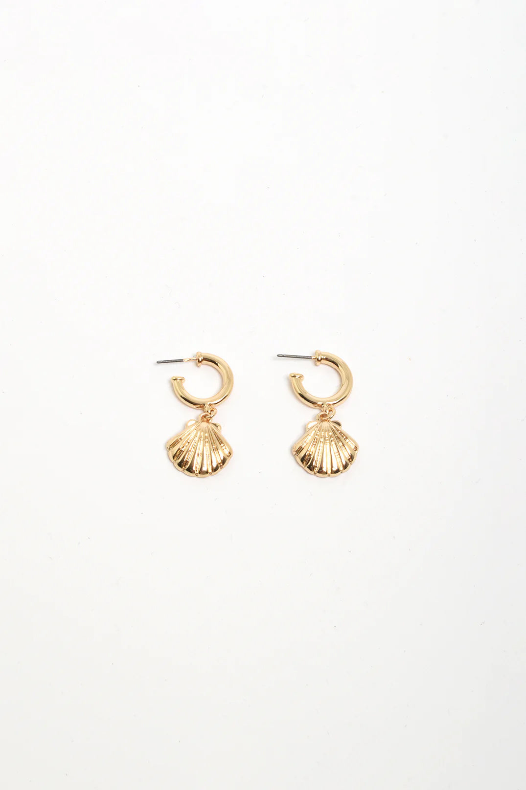 Mini Shell Hoops - Gold