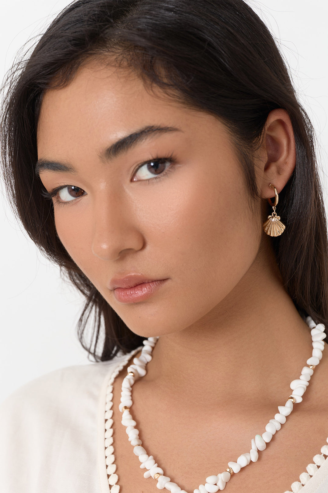 Mini Shell Hoops - Gold