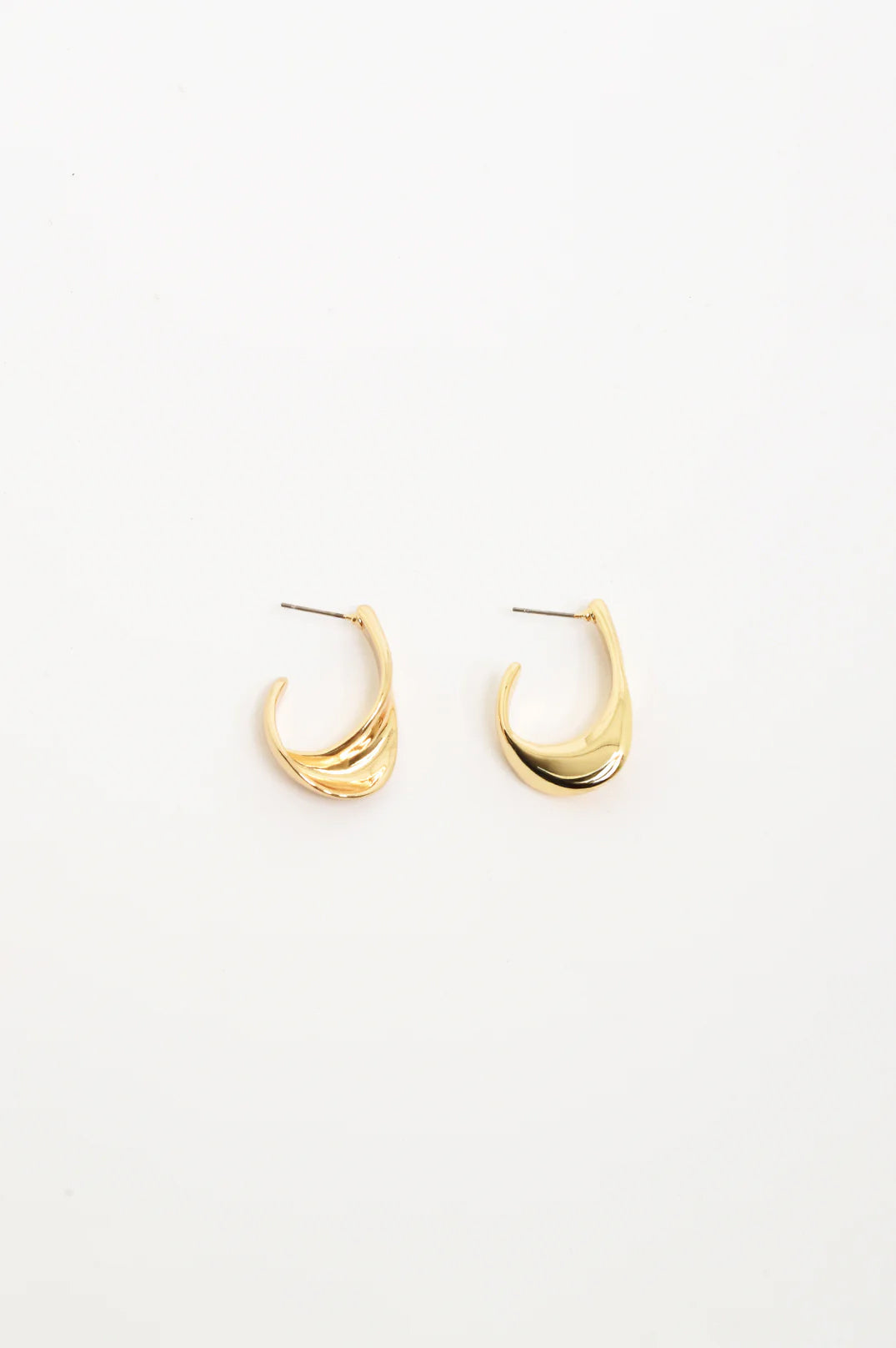 Spiral Edge Mini Hoops - Gold