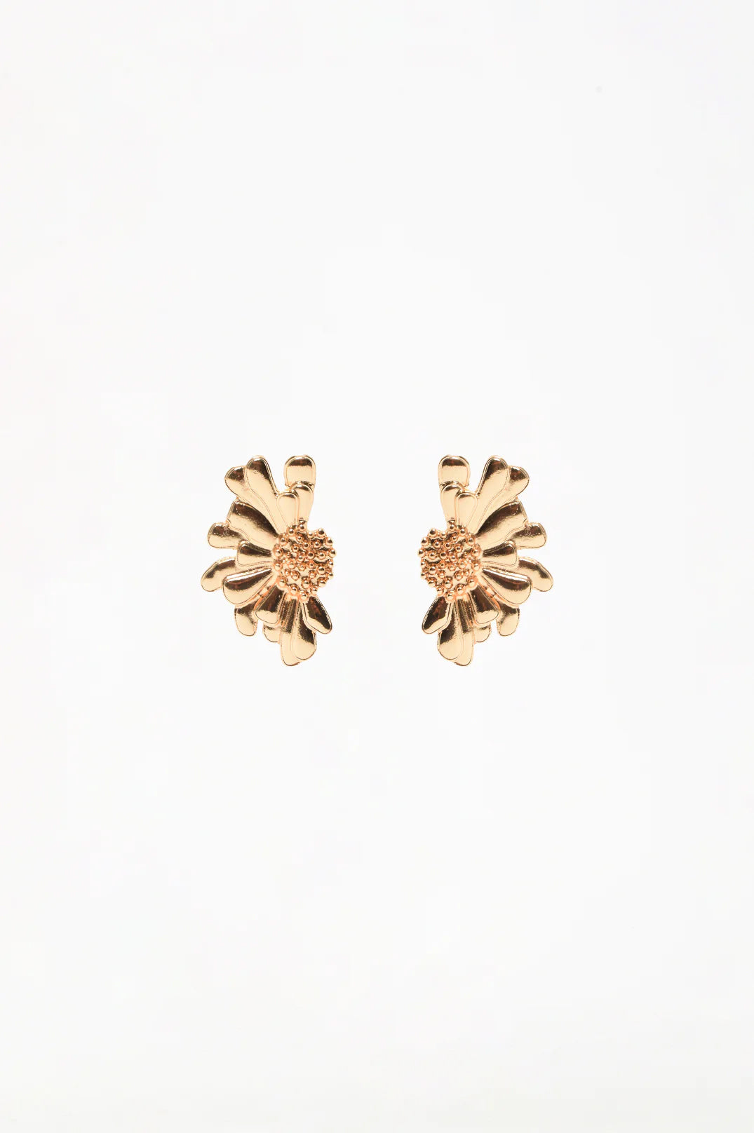 Statement Flower Earrings - Gold
