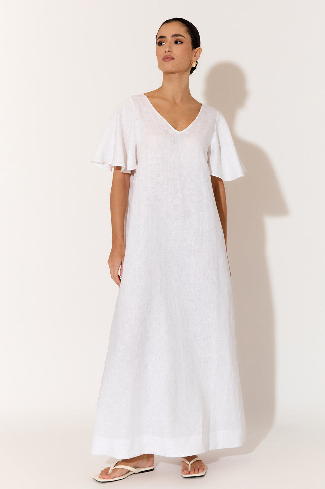 Theo Linen Maxi Dress - White