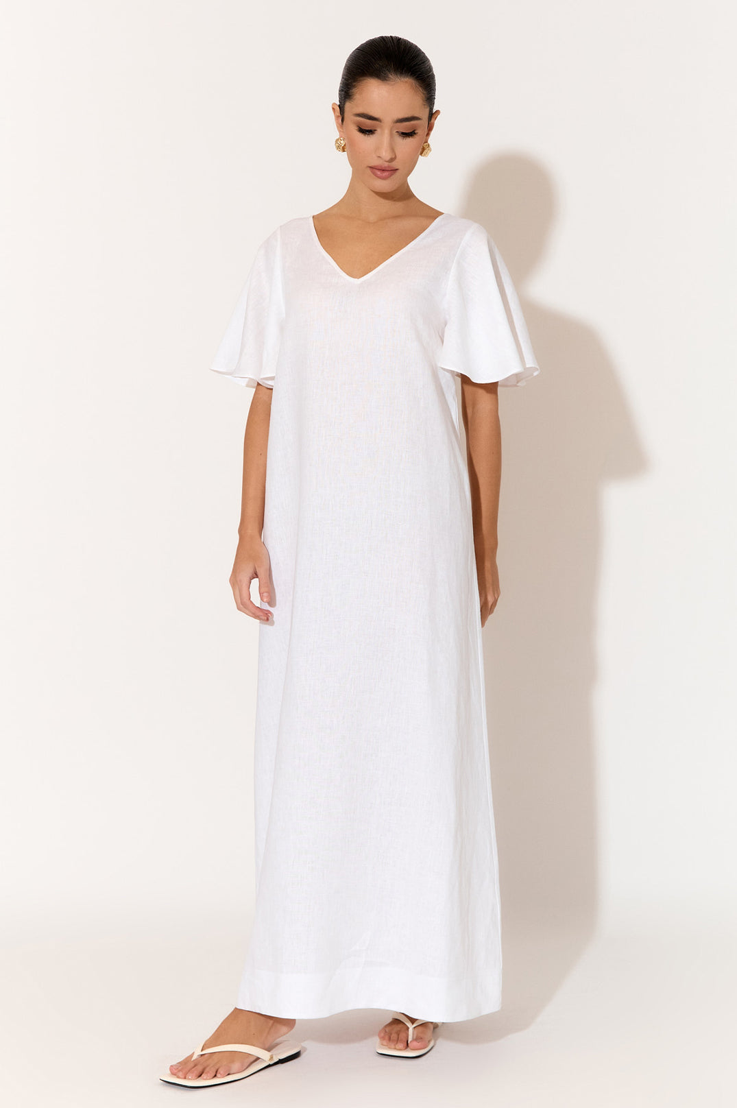 Theo Linen Maxi Dress - White