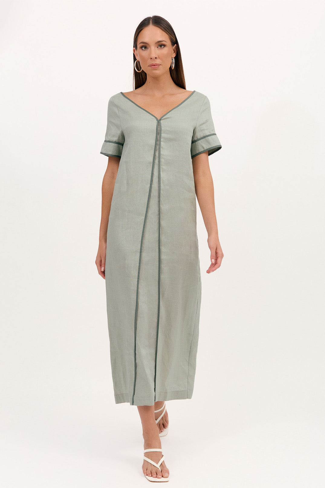 Juniper Contrast Maxi Dress - Sage