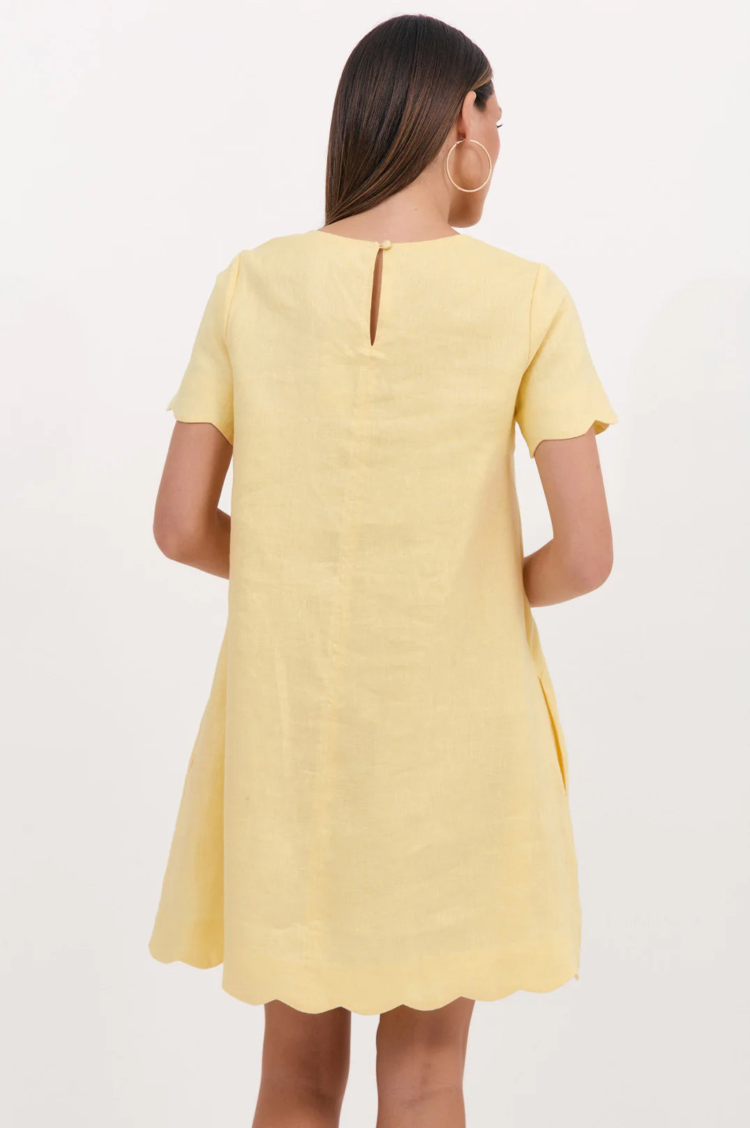 Lexi Scalloped Hem Dress - Lemon