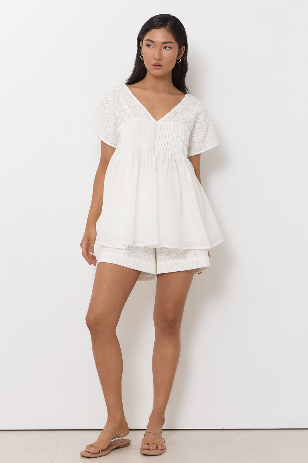 Sidney Lace Pattern Top - White