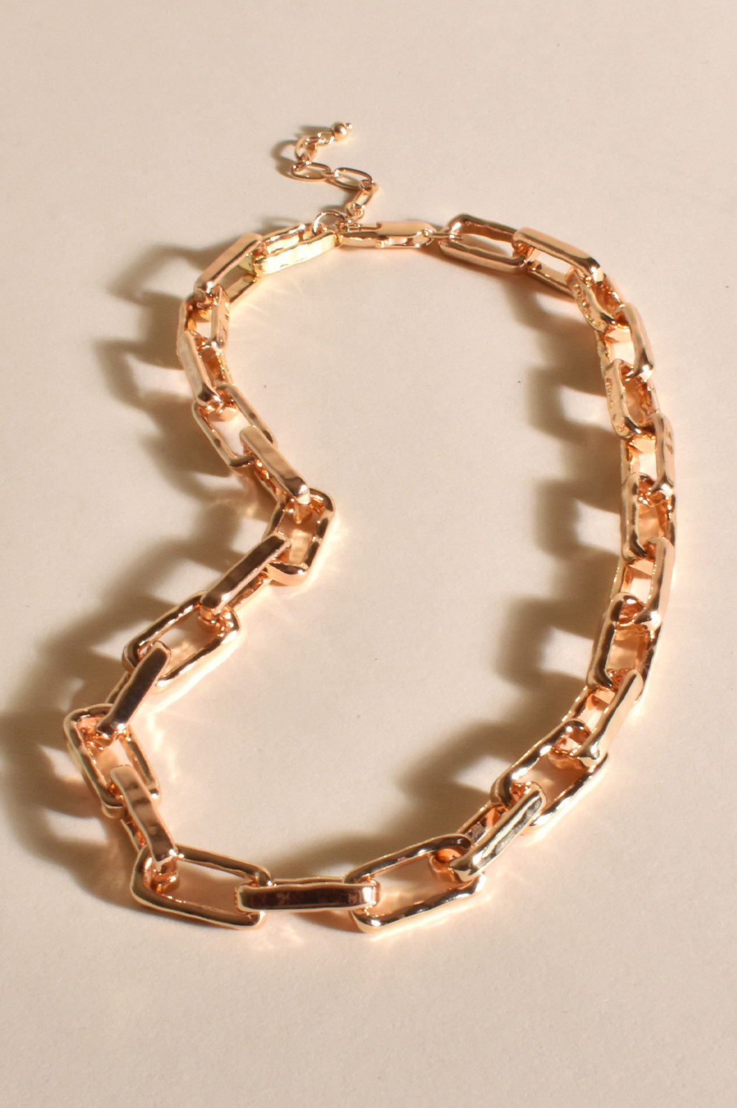 Rectangle Link Chunky Chain Necklace