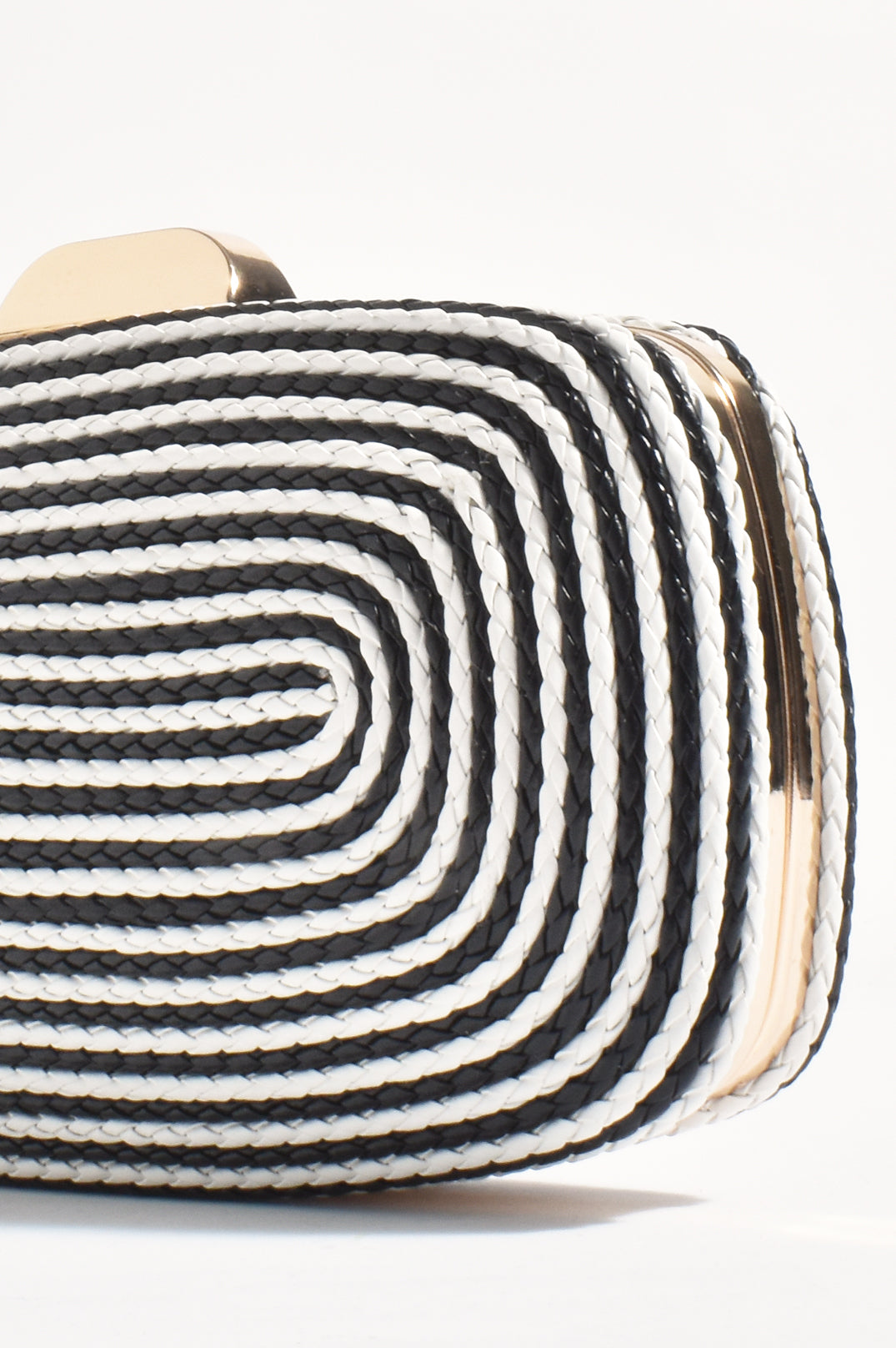 Leela Rope Detail Structured Clutch - Black/White