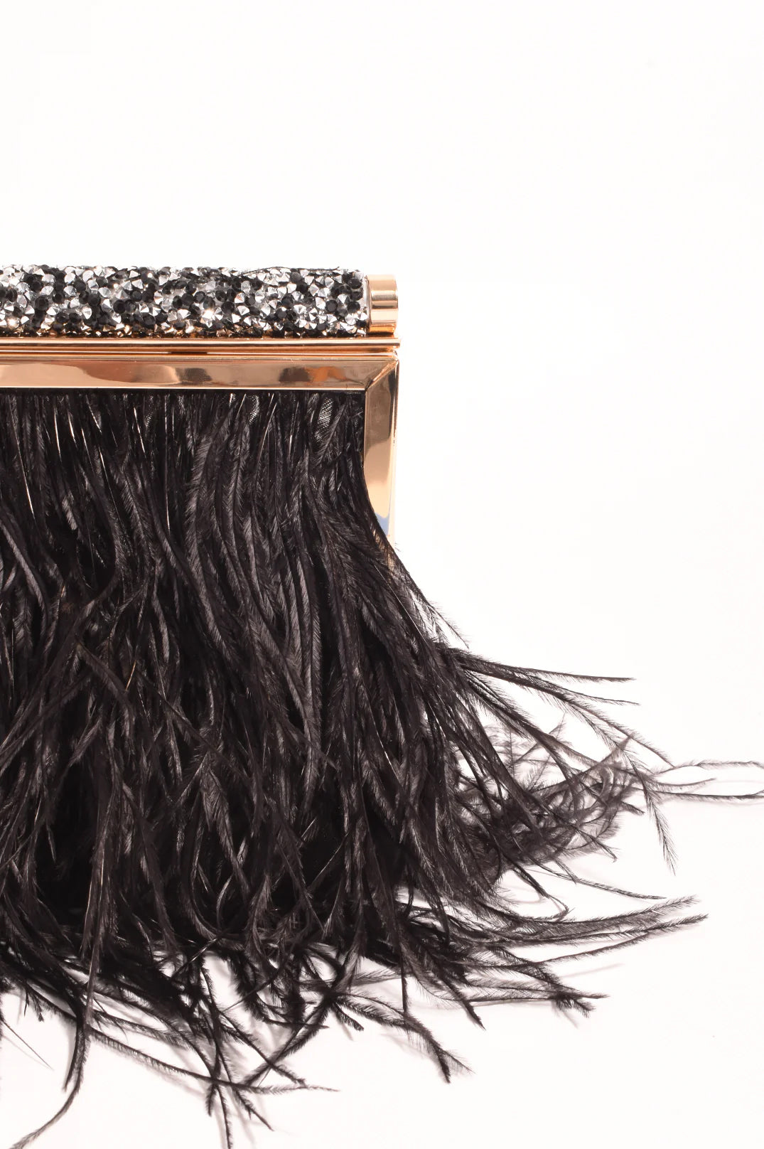 Mirabelle Feather and Diamante Clutch