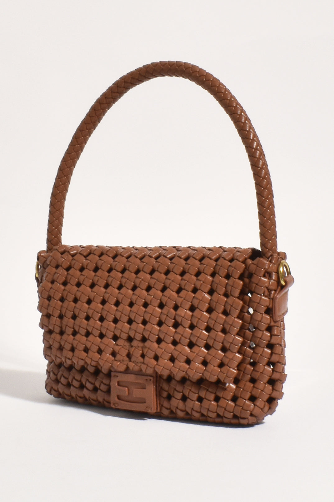 Pippa Lattice Weave Handbag - Tan