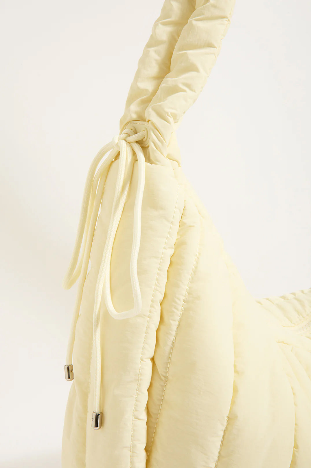 Quincy Quilted Nylon Tote - Cream