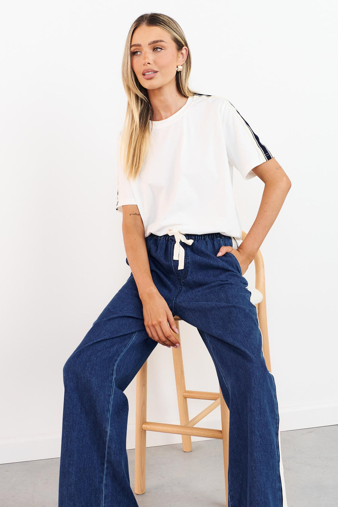 Alex Side Stripe Jean - Denim Blue