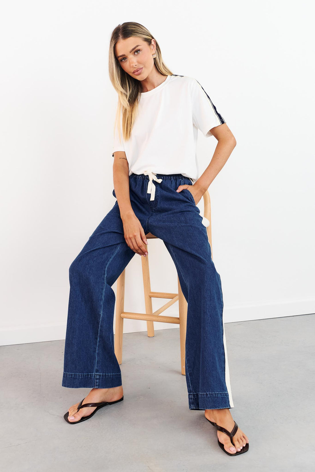 Alex Side Stripe Jean - Denim Blue