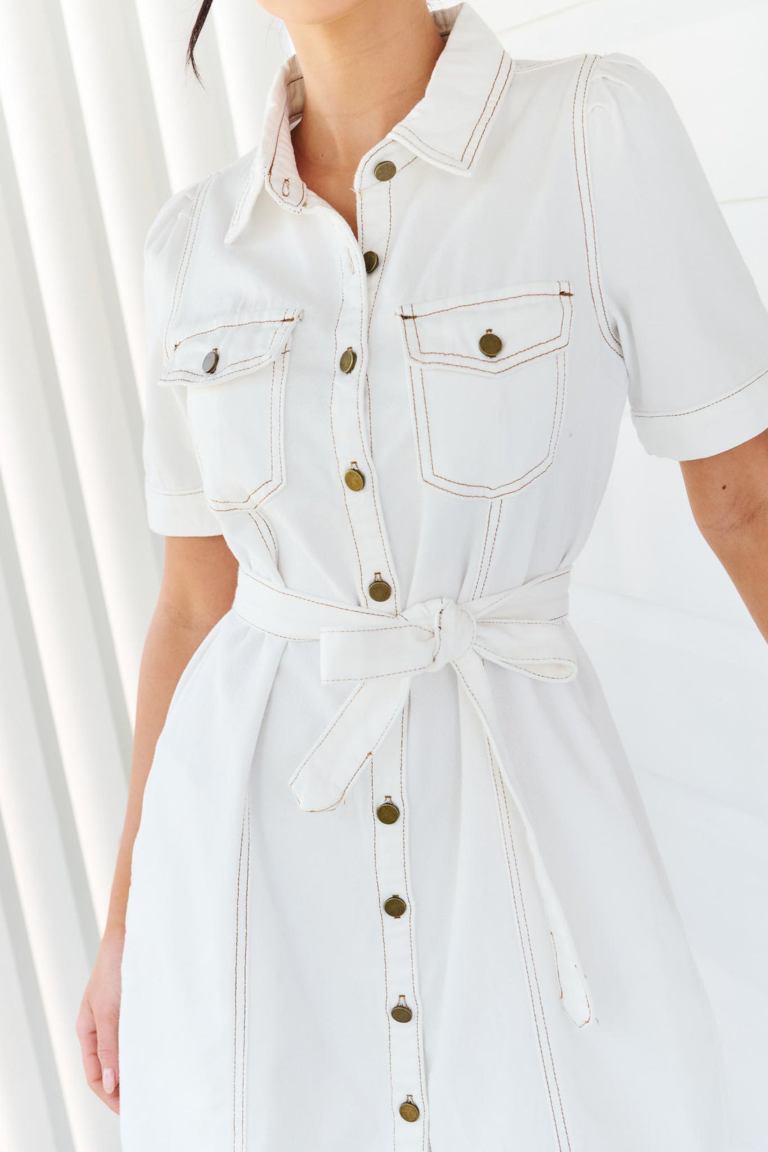 Ali Denim Dress - White