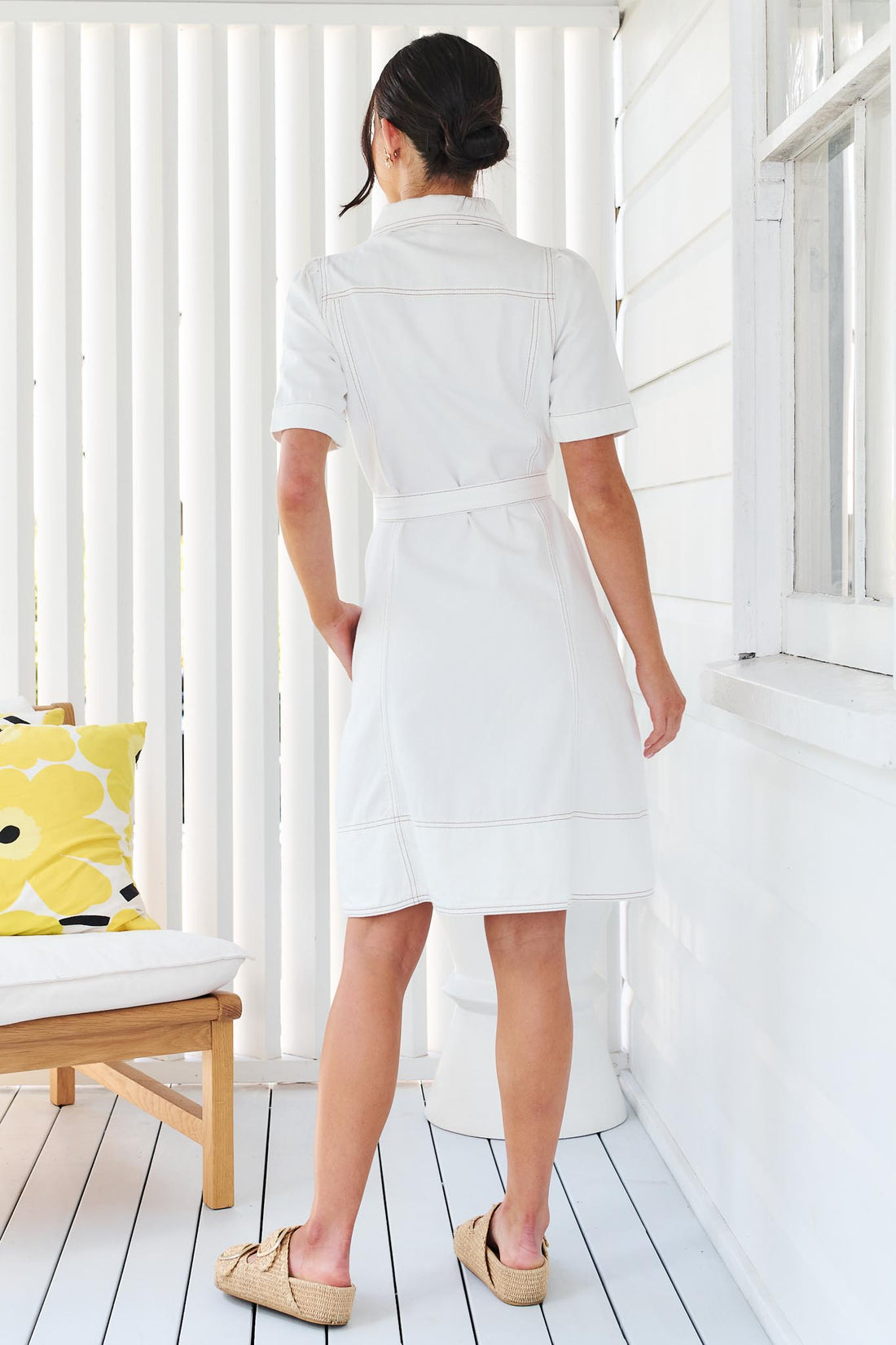 Ali Denim Dress - White