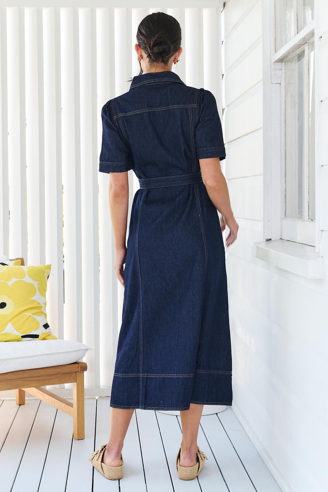 Ali Denim Midi Dress - Dark Wash