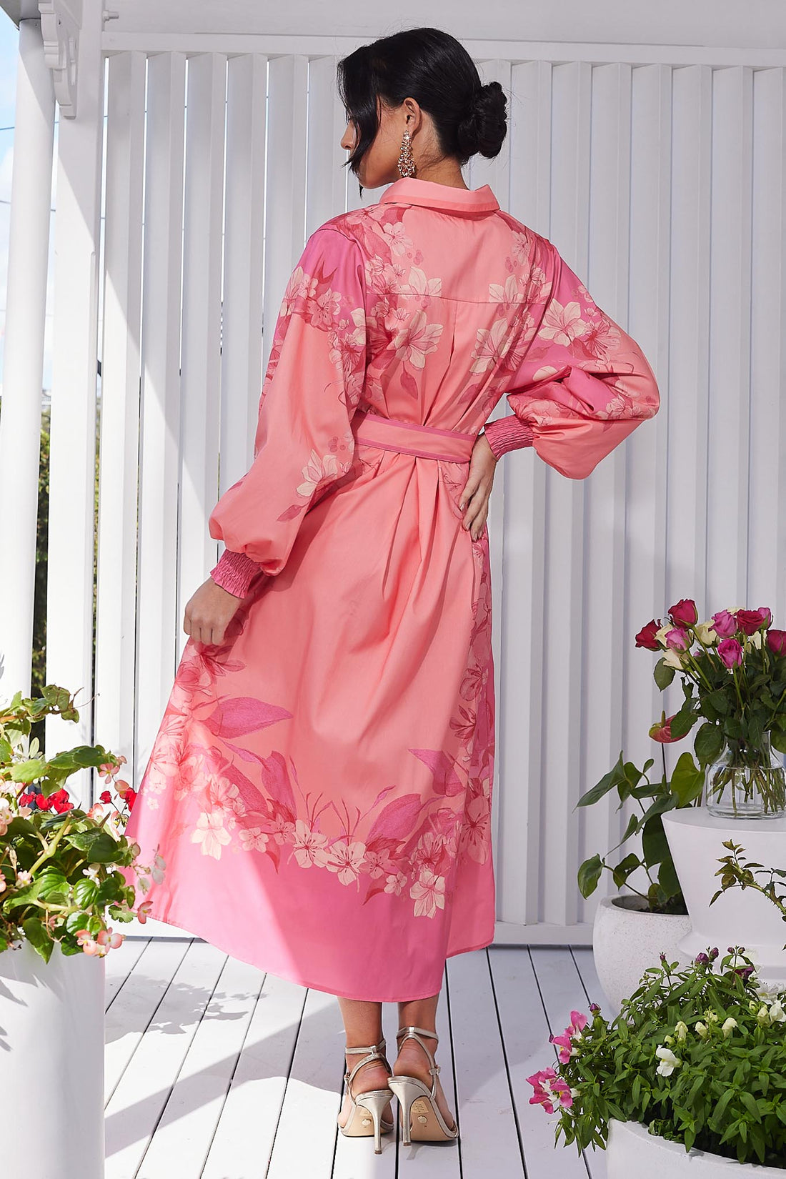 Amira Midi Dress - Pink/Melon