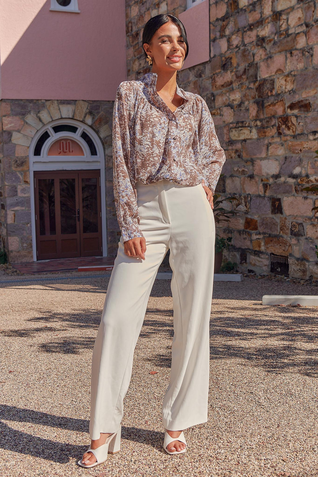 Anna Shirt - Brown Print