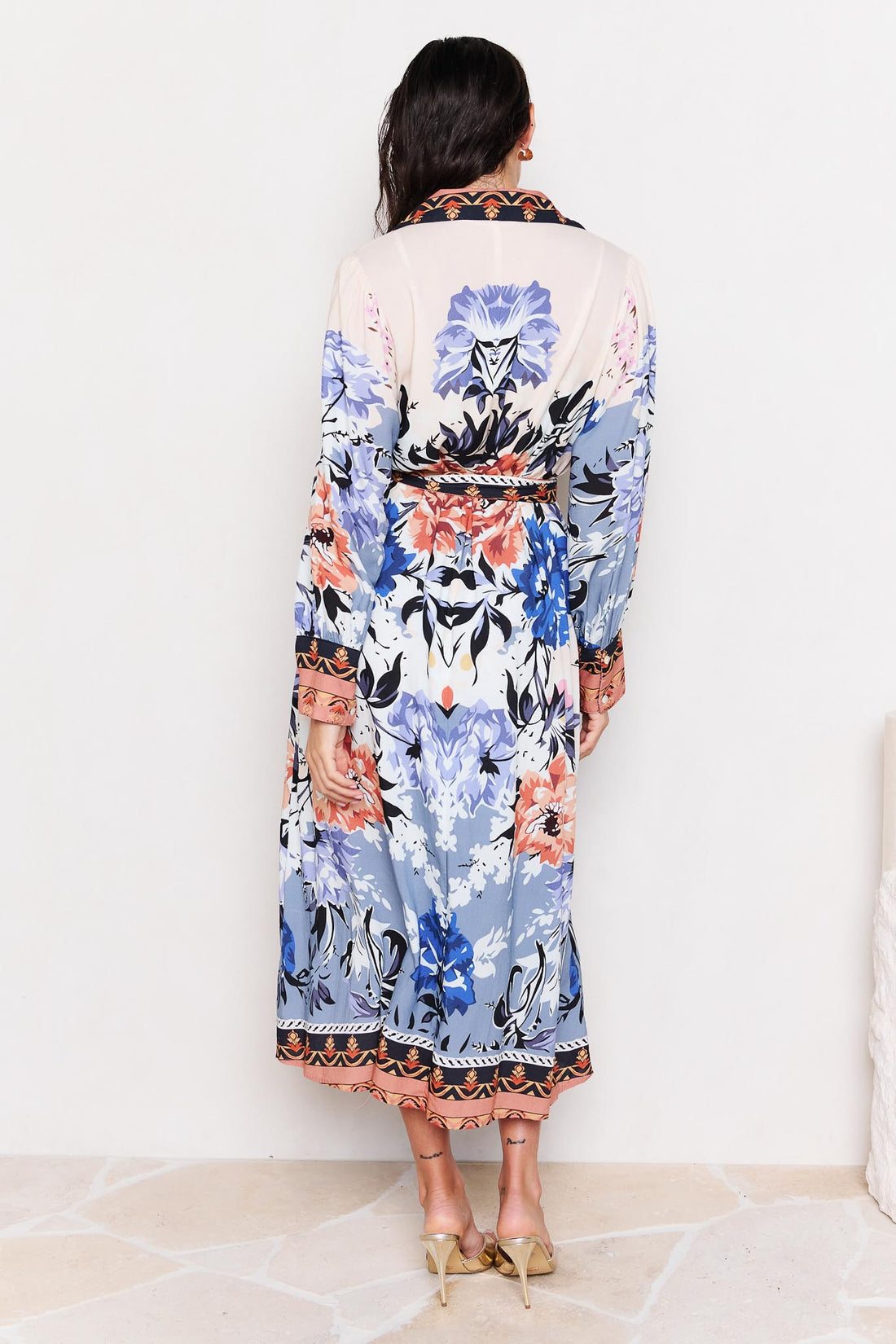 Arabella Midi Shirt Dress - Camellia Print