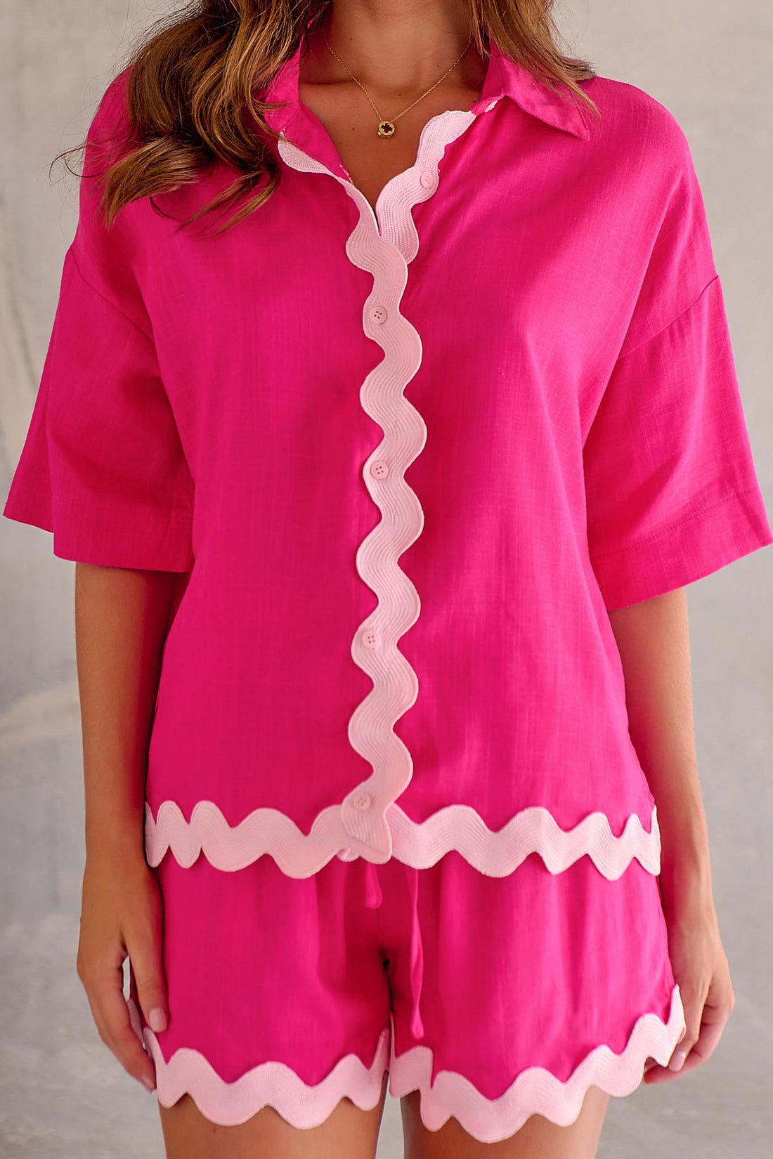 Aria Shirt - Hot Pink