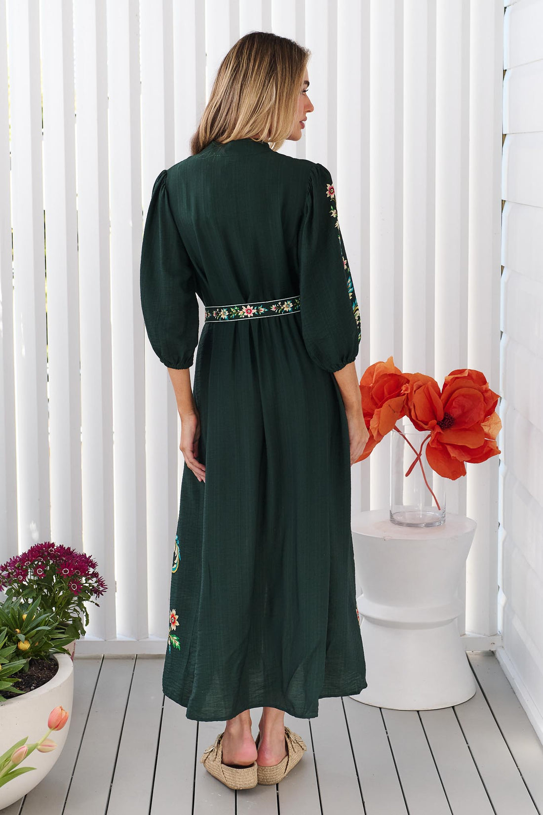 Arielle Midi Dress - Juniper Green