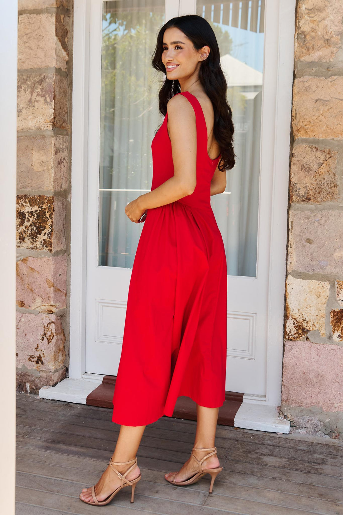 Audrey Midi Dress - Red