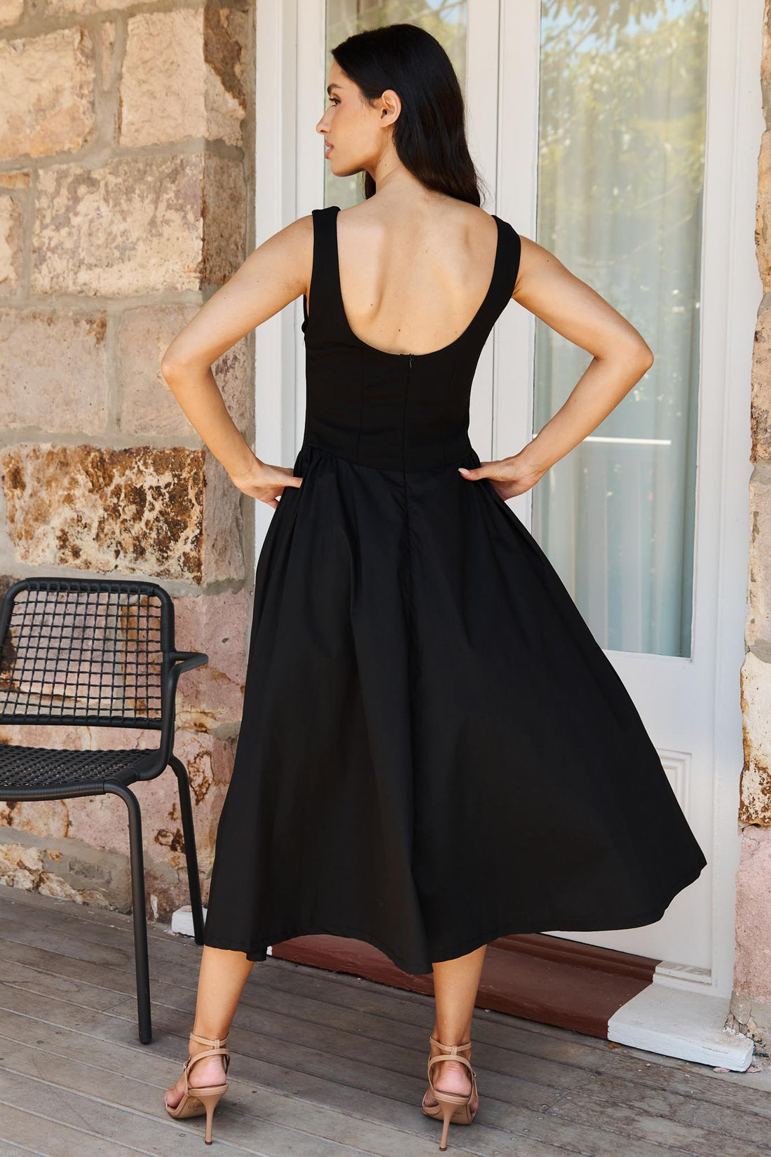 Audrey Midi Dress - Black