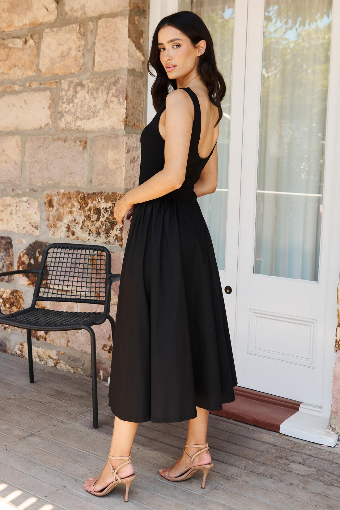 Audrey Midi Dress - Black