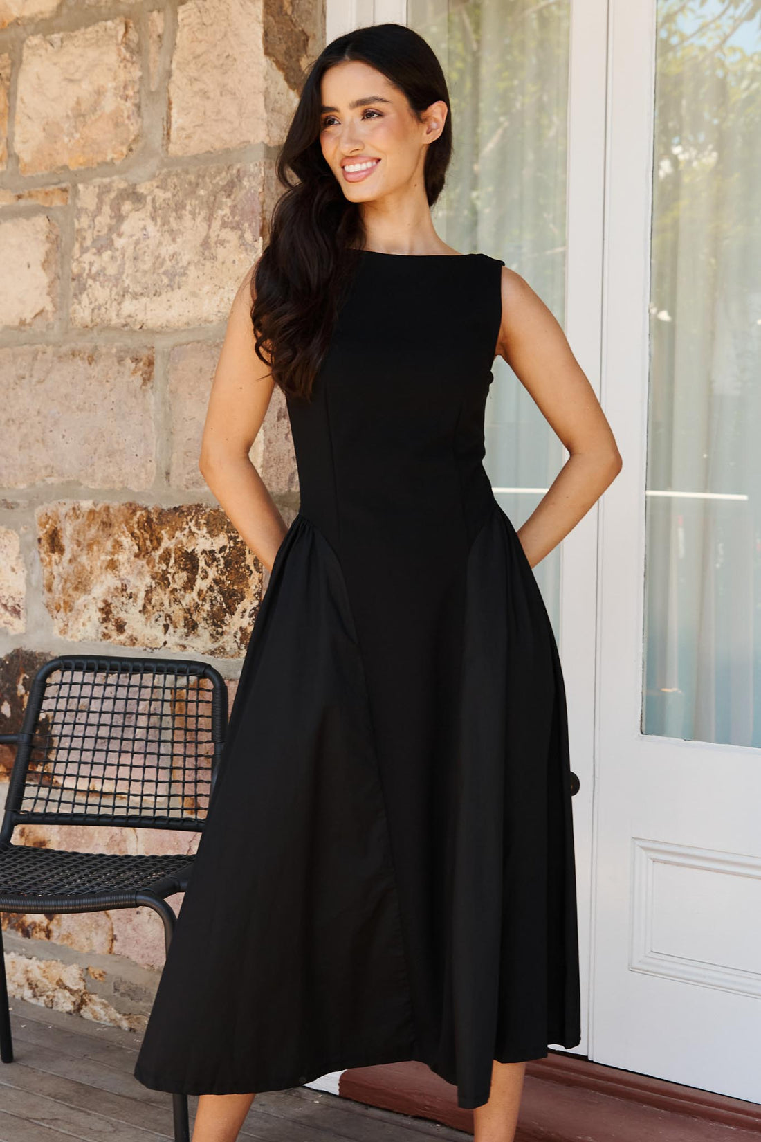 Audrey Midi Dress - Black